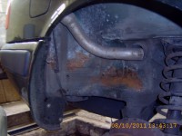 Radkasten hinten rechts nach Demontage der Plastik-Schale