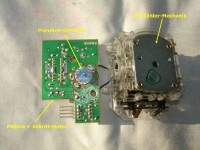 KM-Zähler-Platine , Haar-Risse , markierte Stellen hab ich nachgelötet