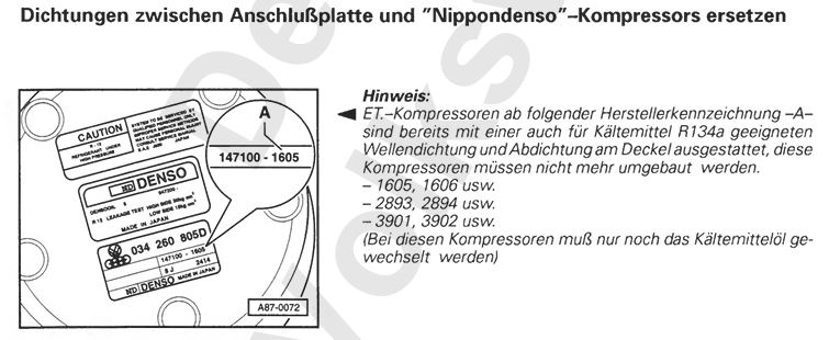 Auszug aus Reparaturleitfaden RLF Klimaanlage mit Kältemittel R12 ab 1974 Ausgabe Juni 1990